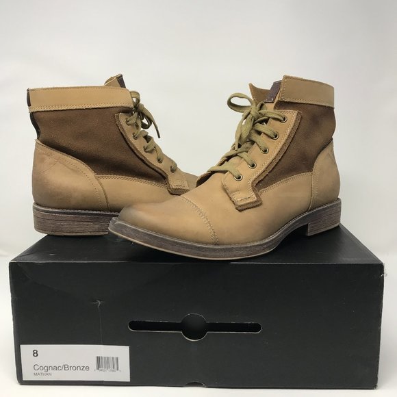 ALDO Mathan Cognac / Bronze Lace Up Combat Boots Size 41 - Picture 1 of 5